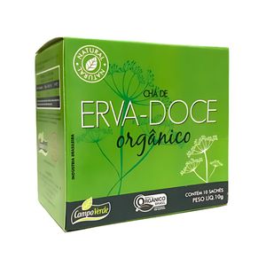CHÁ ERVA DOCE ORGÂNICO 10 SACHÊS 10g CAMPO VERDE