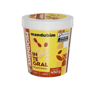 PASTA DE AMENDOIM INTEGRAL SEM AÇÚCAR 450g MANDUBIM