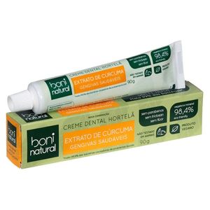 CREME DENTAL HORTELÃ & CÚRCUMA 90g BONI NATURAL