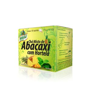 CHÁ MISTO DE ABACAXI COM HORTELÃ 10 SACHÊS 13g BARÃO