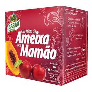 CHÁ MISTO DE AMEIXA E MAMÃO 10 SACHÊS 16g BARÃO