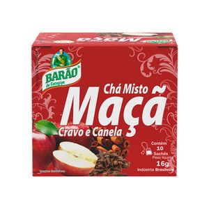 CHÁ MISTO MAÇA+ CRAVO E CANELA 10 SACHÊS 16g BARÃO