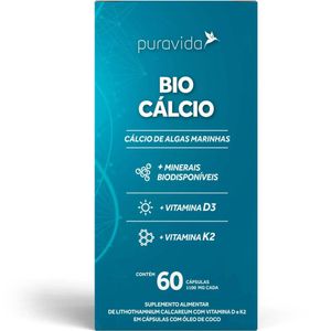 BIO CÁLCIO 1100mg 60 CÁPSULAS PURAVIDA