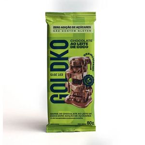 CHOCOLATE AO LEITE DE COCO ZERO AÇÚCAR 80g GOLD KO