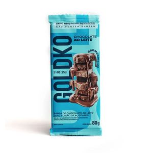 CHOCOLATE AO LEITE ZERO AÇÚCAR 80g GOLD KO