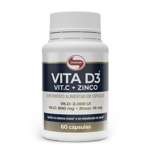 VITAMINA D3 VITAMINA C + ZINCO 1000mg 60 CÁPSULAS VITAFOR