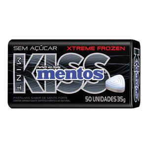 KISS MINT MENTA FORTE SEM AÇÚCAR 50 UNIDADES 35g MENTOS