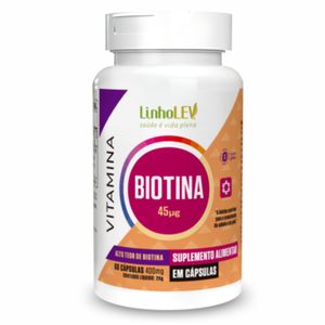 VITAMINA BIOTINA 400mg 60  CÁPSULAS LINHO LEV