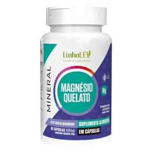 MAGNÉSIO QUELATO 400mg 60 CÁPSULAS LINHO LEV