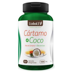 OLEO DE COCO COM CARTAMO 1000mg 120 CÁPSULAS LINHO LEV