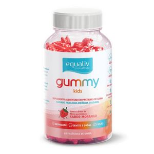 SUPER GUMMY KIDS SABOR MORANGO 60 GOMAS EQUALIV