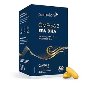 ÔMEGA 3 EPA 660 DHA 440 VITAMINA E 120 CÁPSULAS PURAVIDA