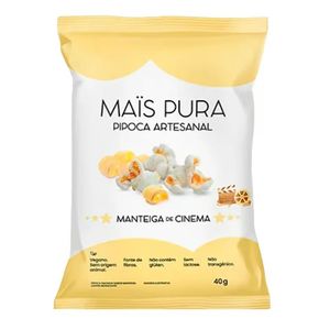 PIPOCA ARTESANAL MANTEIGA DE CINEMA 40g MAIS PURA