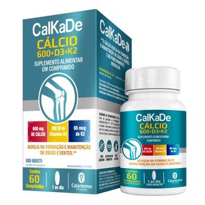 CALKADE CÁLCIO 600mg +D3+ K2 60 COMPRIMIDOS CATARINENSE