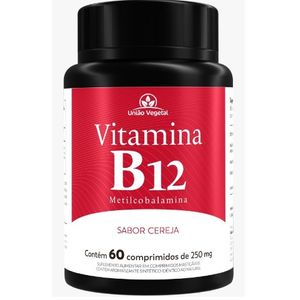 VITAMINA B12 SABOR CEREJA 60 COMPRIMIDOS UNIÃO VEGETAL