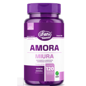 AMORA MIURA MASTIGÁVEL SABOR AMORA 120 TABLETES UNILIFE