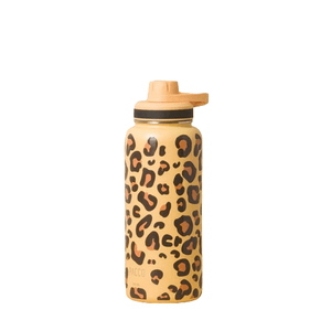 GARRAFA TÉRMICA EM INOX LEOPARD AMARELA 950 ML PACCO