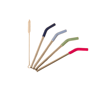 KIT ECO CANUDO INOX COM 4 CANUDOS 1 ESCOVA PACCO