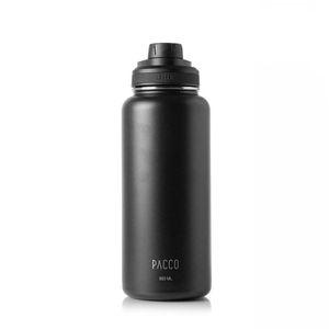 GARRAFA TÉRMICA EM INOX PRETA 950ml PACCO