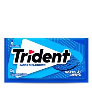 TRIDENT HORTELÃ MENTA SEM AÇÚCAR 5 UNIDADES 8g KRAFT FOODS