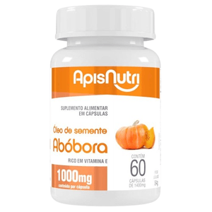ÓLEO DE SEMENTE DE ABÓBORA 1000mg 60  CÁPSULAS APISNUTRI