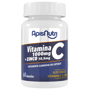 VITAMINA C E ZINCO 1100mg 60 CÁPSULAS APISNUTRI