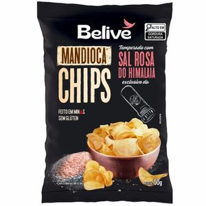 CHIPS DE MANDIOCA SABOR SAL ROSA 50g BELIVE