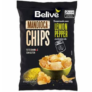 CHIPS DE MANDIOCA SABOR LEMON PEPPER 50g BELIVE