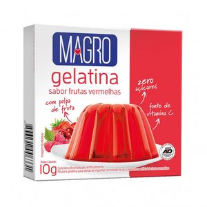 GELATINA COM SUCRALOSE SABOR FRUTAS VERMELHAS 10g MAGRO