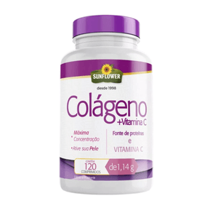 COLÁGENO COM VITAMINA C 1g 120 COMPRIMIDOS SUNFLOWER