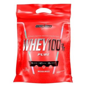 WHEY 100% PURE MORANGO REFIL 1,8kg  INTEGRALMEDICA