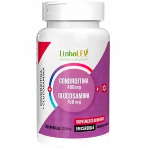 CONDROITINA + GLUCOSAMINA 400mg  60 CÁPSULAS LINHO LEV